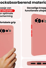 NoXx NoXx Google Pixel 11 Pro Hoesje Siliconen Met 2x Screenprotector - Lichtroze