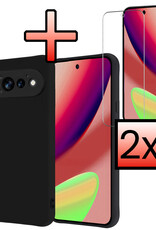 NoXx NoXx Google Pixel 11 Pro Hoesje Siliconen Met 2x Screenprotector - Zwart
