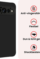 NoXx NoXx Google Pixel 11 Pro Hoesje Siliconen Met 2x Screenprotector - Zwart