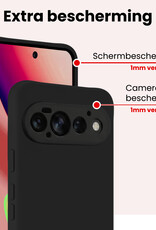 NoXx NoXx Google Pixel 11 Pro Hoesje Siliconen Met 2x Screenprotector - Zwart