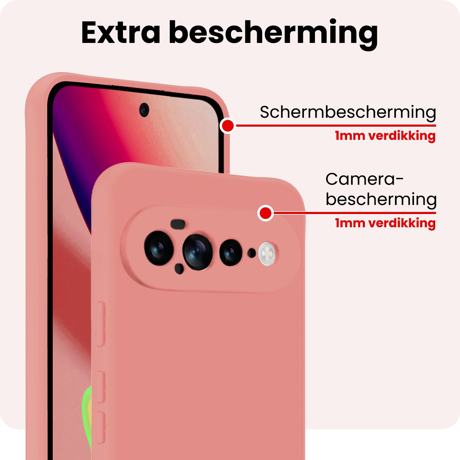 NoXx NoXx Google Pixel 11 Pro XL Hoesje Siliconen - Lichtroze