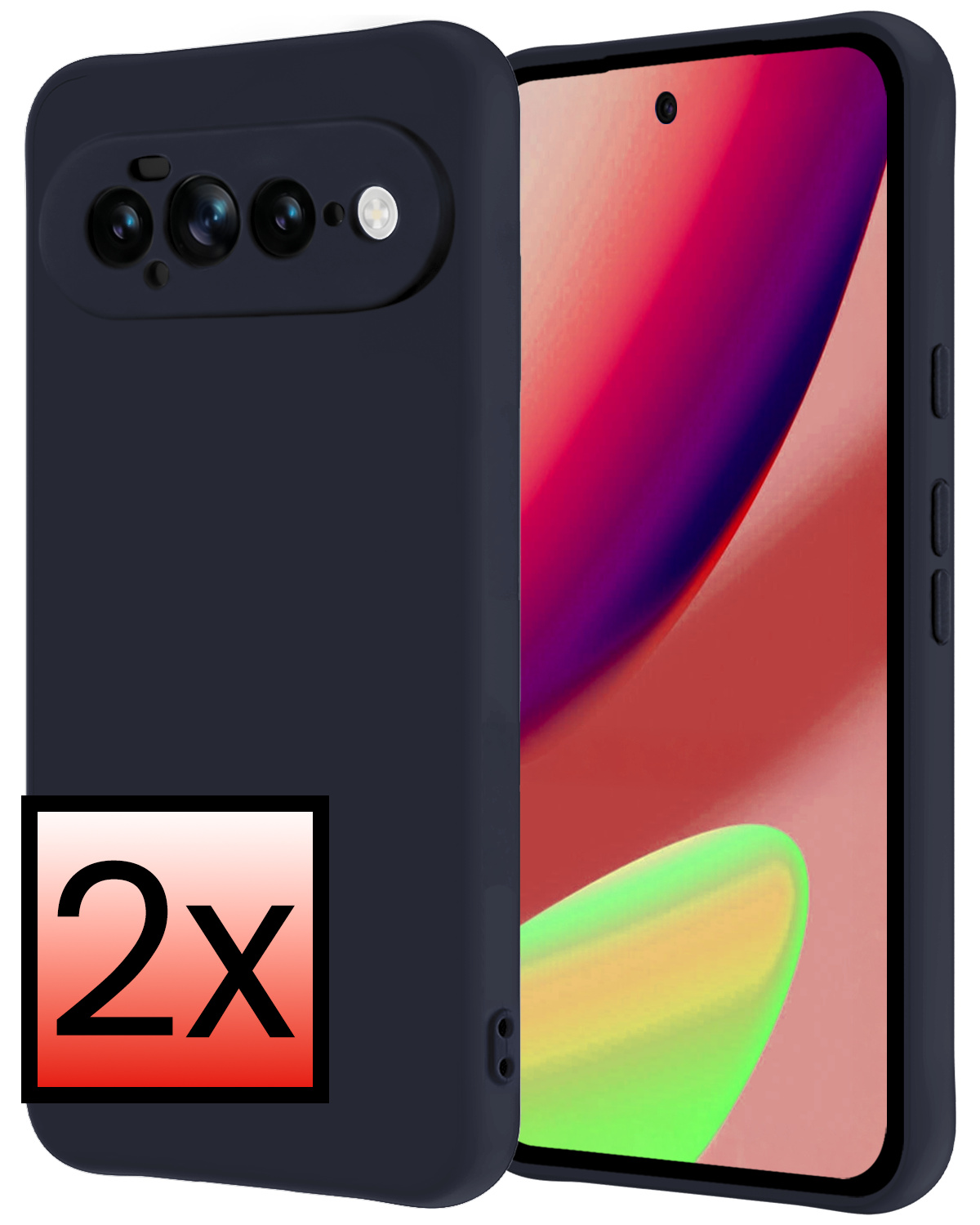 NoXx NoXx Google Pixel 11 Pro XL Hoesje Siliconen - Donkerblauw - 2 PACK