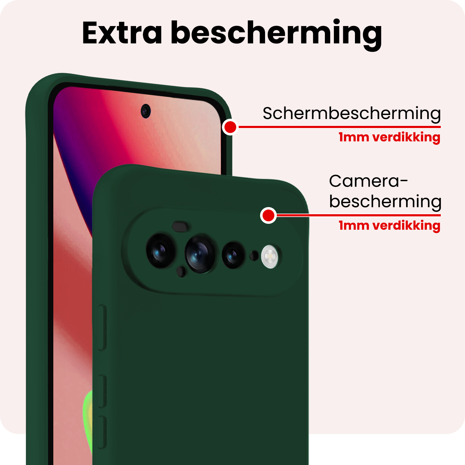 NoXx NoXx Google Pixel 11 Pro XL Hoesje Siliconen - Donkergroen - 2 PACK