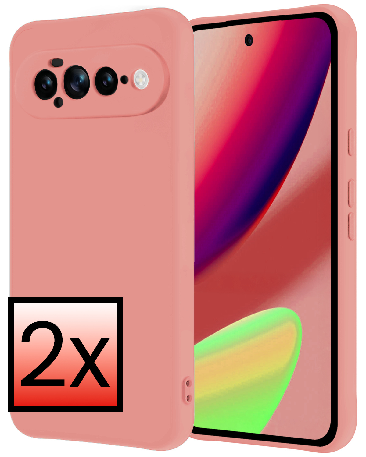 NoXx NoXx Google Pixel 11 Pro XL Hoesje Siliconen - Lichtroze - 2 PACK