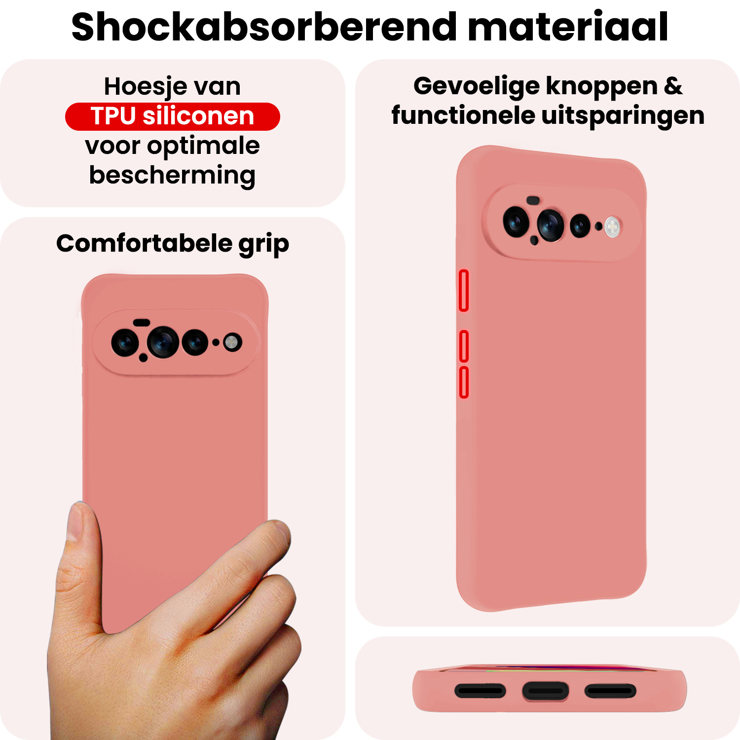 NoXx NoXx Google Pixel 11 Pro XL Hoesje Siliconen - Lichtroze - 2 PACK