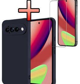 NoXx NoXx Google Pixel 11 Pro XL Hoesje Siliconen Met Screenprotector - Donkerblauw