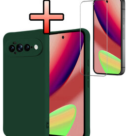 NoXx NoXx Google Pixel 11 Pro XL Hoesje Siliconen Met Screenprotector - Donkergroen