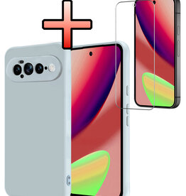 NoXx NoXx Google Pixel 11 Pro XL Hoesje Siliconen Met Screenprotector - Lichtblauw