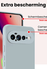 NoXx NoXx Google Pixel 11 Pro XL Hoesje Siliconen Met Screenprotector - Lichtblauw