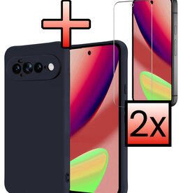 NoXx NoXx Google Pixel 11 Pro XL Hoesje Siliconen Met 2x Screenprotector - Donkerblauw