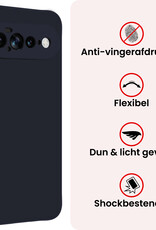 NoXx NoXx Google Pixel 11 Pro XL Hoesje Siliconen Met 2x Screenprotector - Donkerblauw