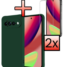 NoXx NoXx Google Pixel 11 Pro XL Hoesje Siliconen Met 2x Screenprotector - Donkergroen