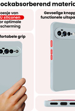 NoXx NoXx Google Pixel 11 Pro XL Hoesje Siliconen Met 2x Screenprotector - Lichtblauw