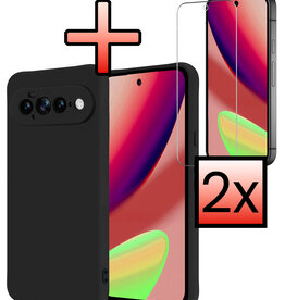 NoXx NoXx Google Pixel 11 Pro XL Hoesje Siliconen Met 2x Screenprotector - Zwart