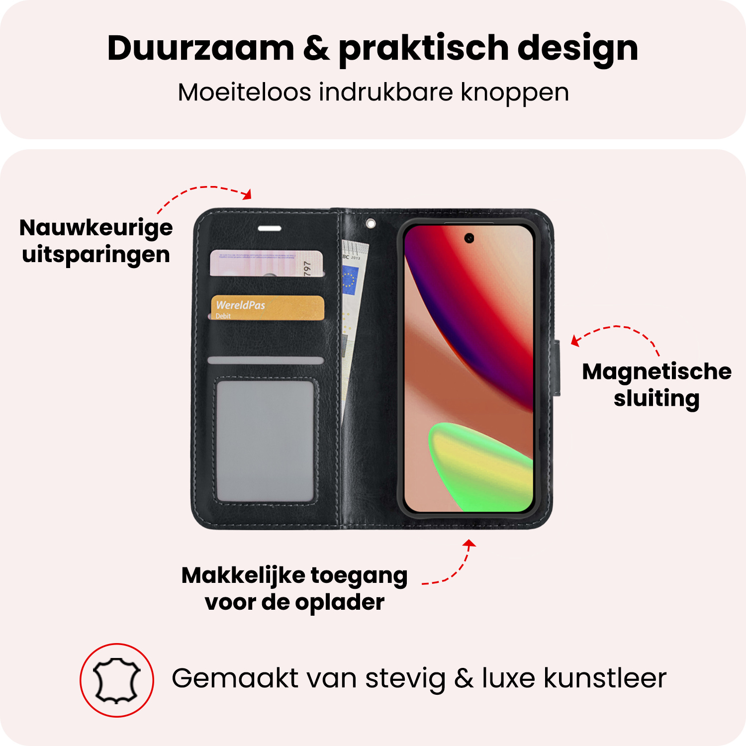 NoXx NoXx Google Pixel 11 Pro XL Hoesje Bookcase Met Screenprotector - Zwart
