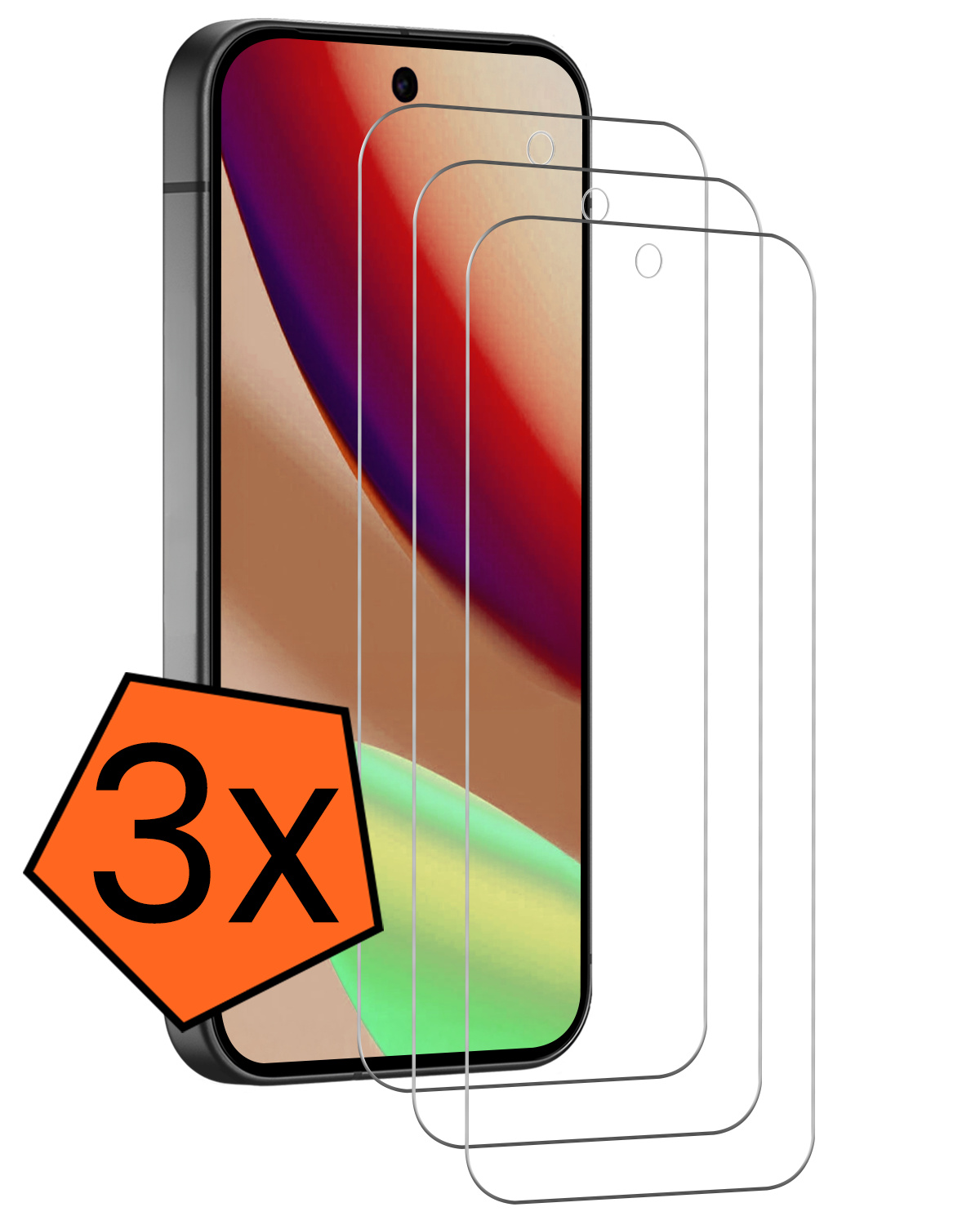 Nomfy Nomfy Google Pixel 11 Screenprotector Glas - 3 PACK