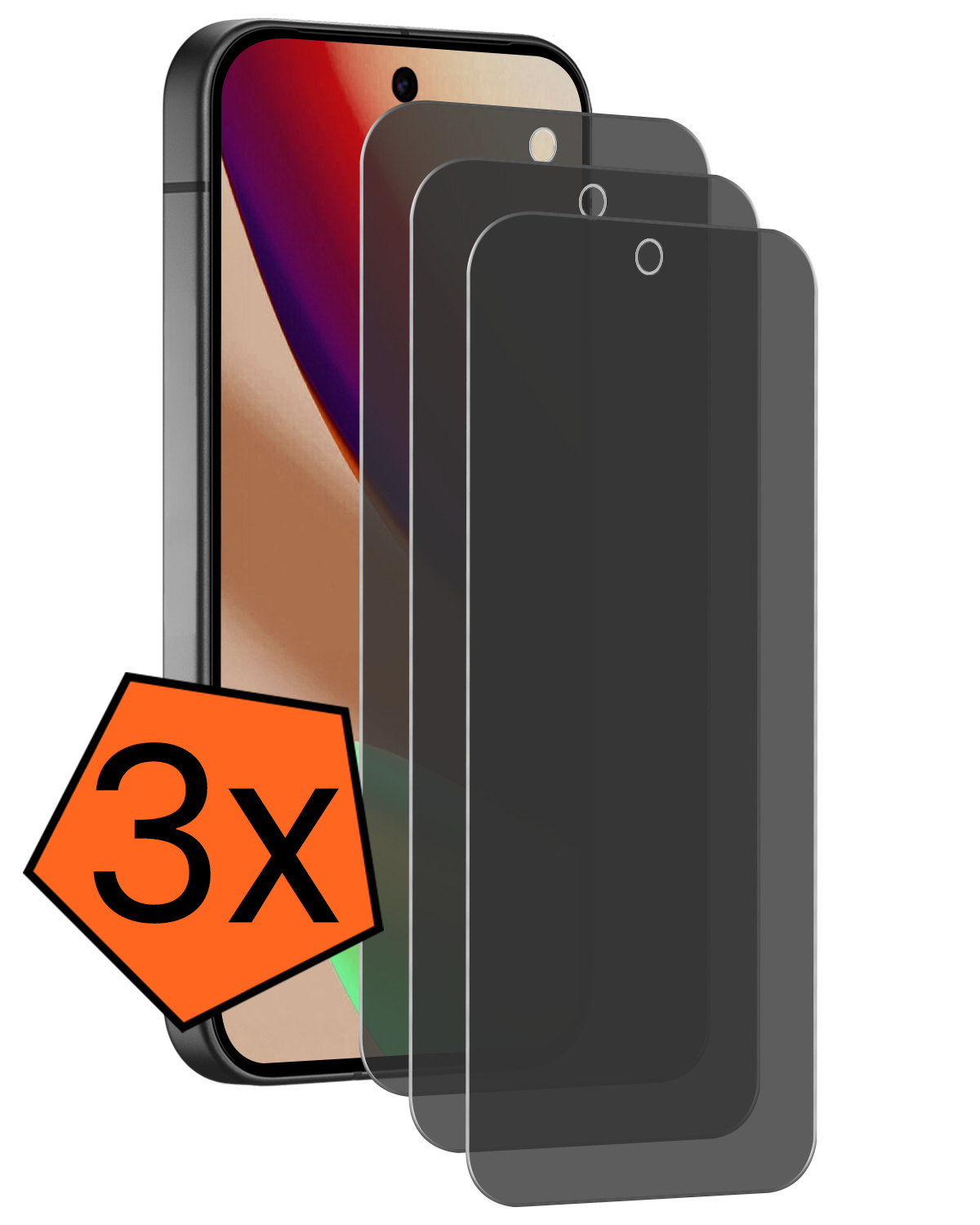 Nomfy Nomfy Google Pixel 11 Screenprotector Glas Privacy - 3 PACK