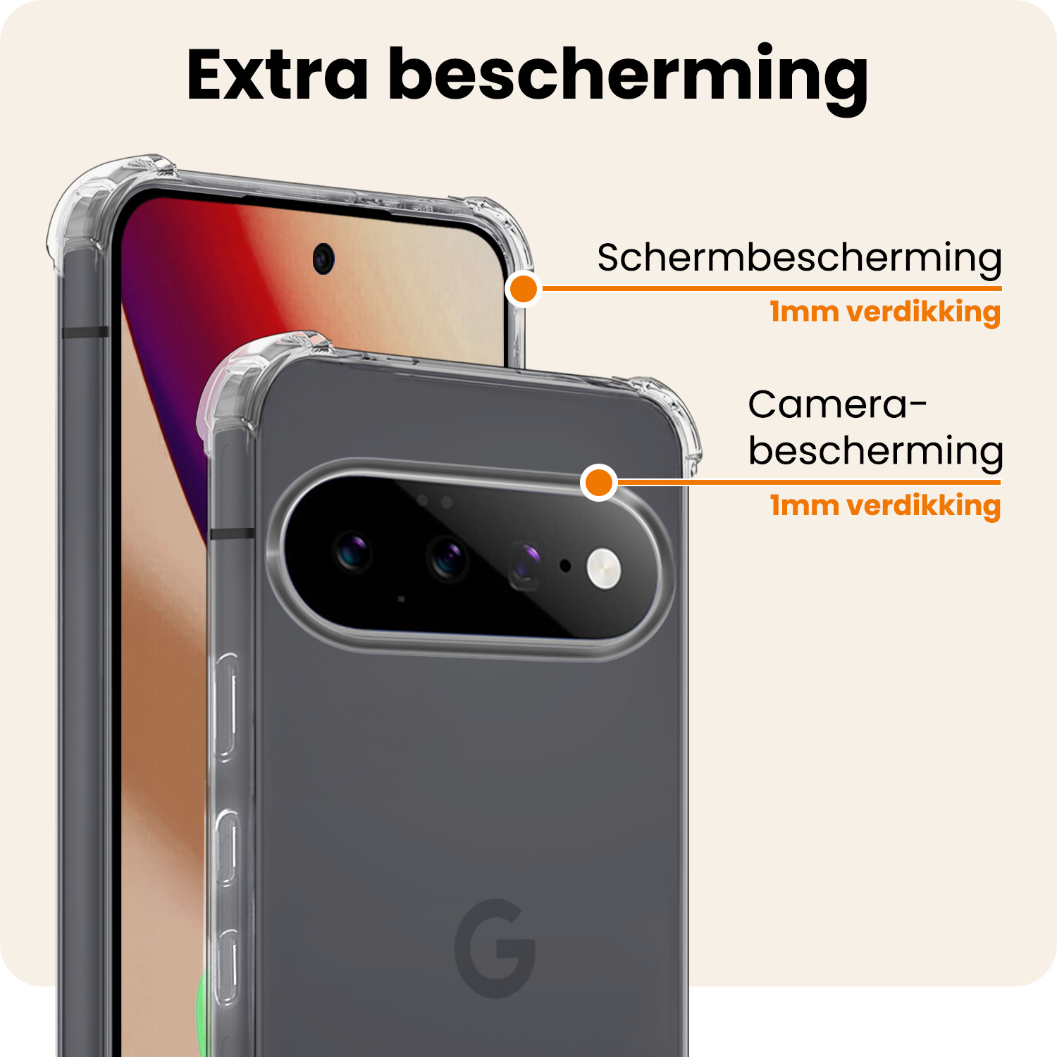 Nomfy Nomfy Google Pixel 11 Hoesje Shockproof Met 2x Screenprotector