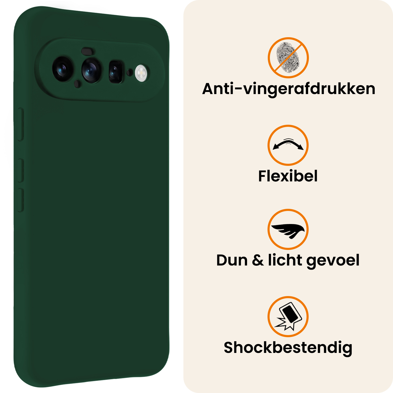 Nomfy Nomfy Google Pixel 11 Hoesje Siliconen - Donkergroen