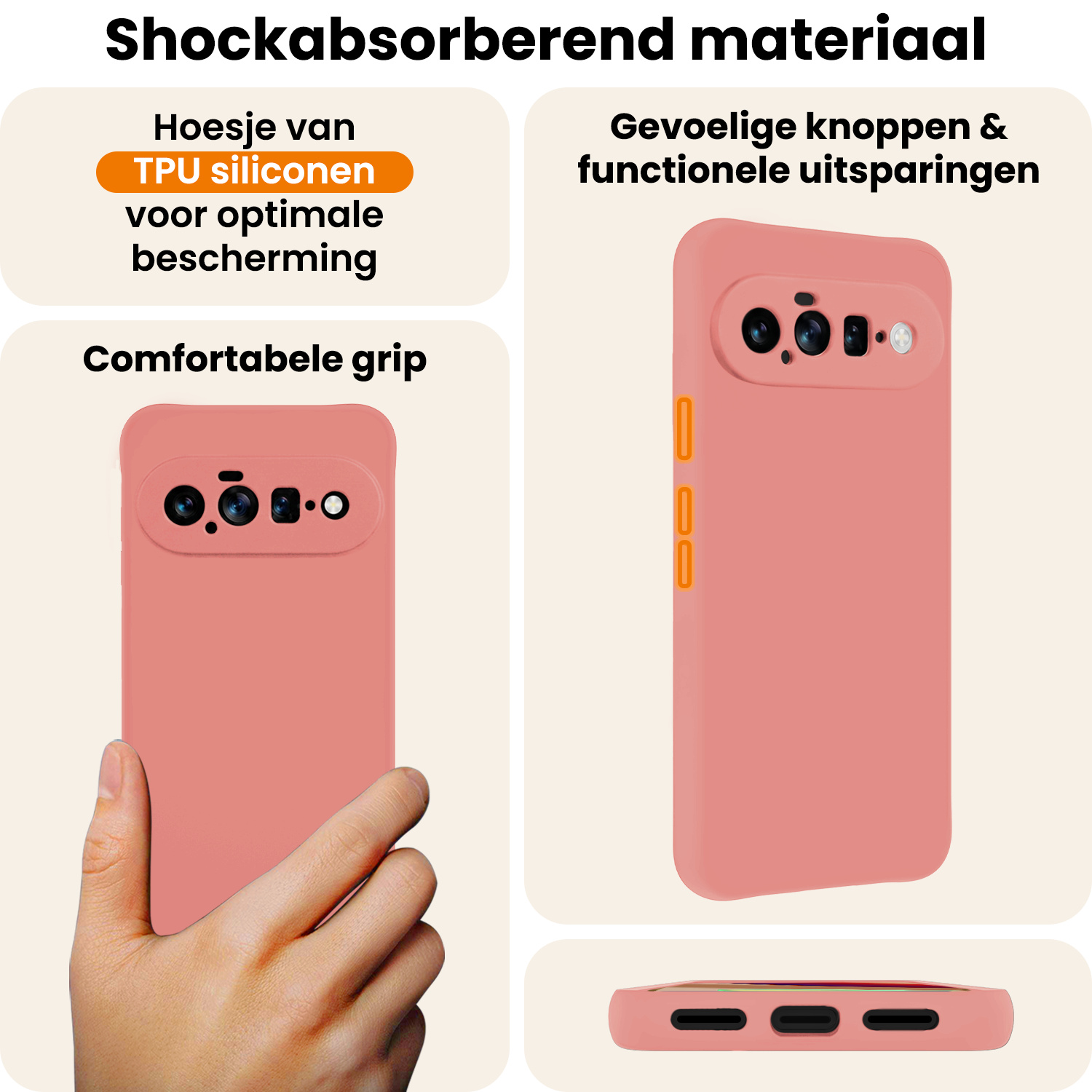 Nomfy Nomfy Google Pixel 11 Hoesje Siliconen - Lichtroze
