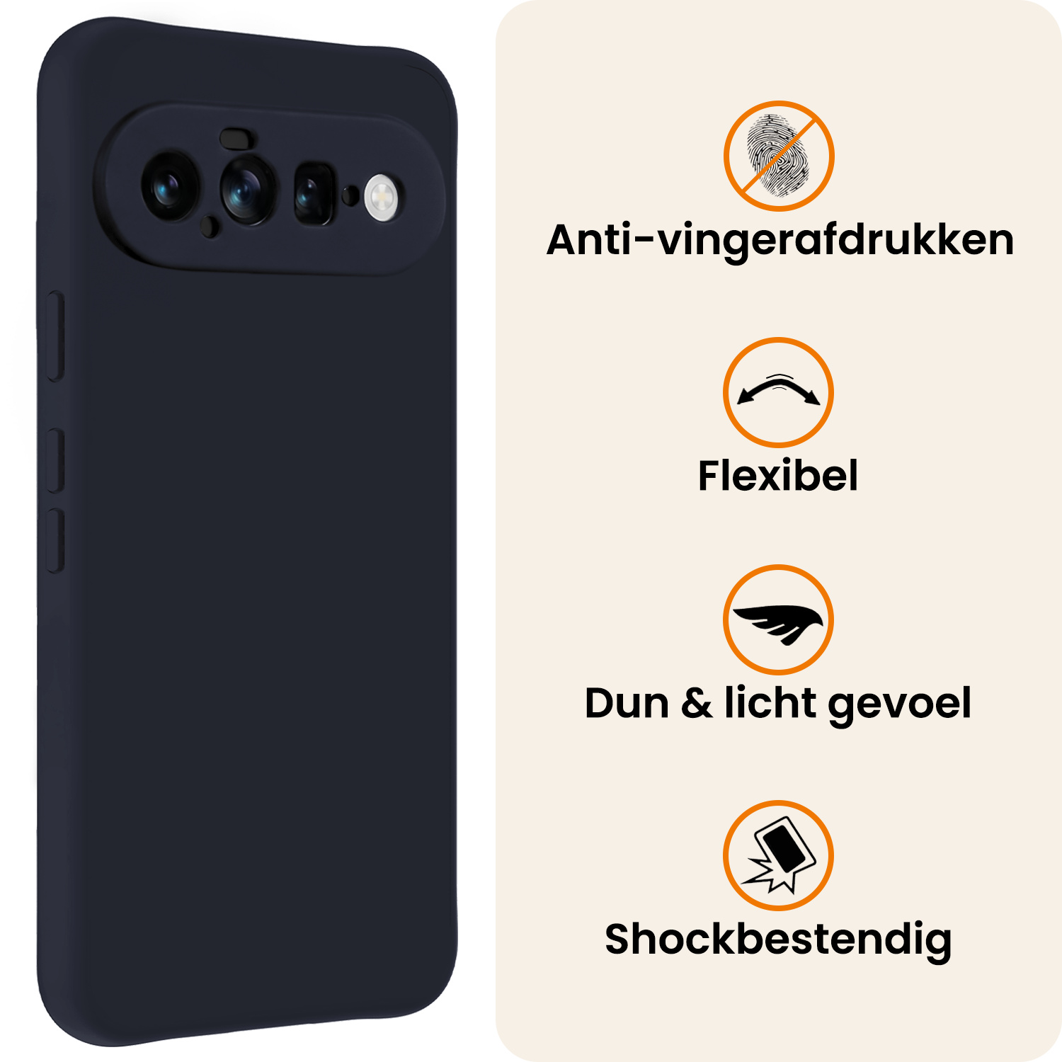 Nomfy Nomfy Google Pixel 11 Hoesje Siliconen - Donkerblauw - 2 PACK