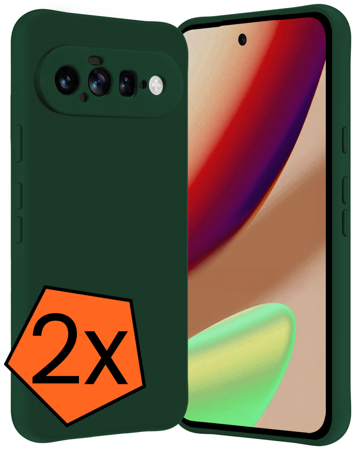 Nomfy Nomfy Google Pixel 11 Hoesje Siliconen - Donkergroen - 2 PACK