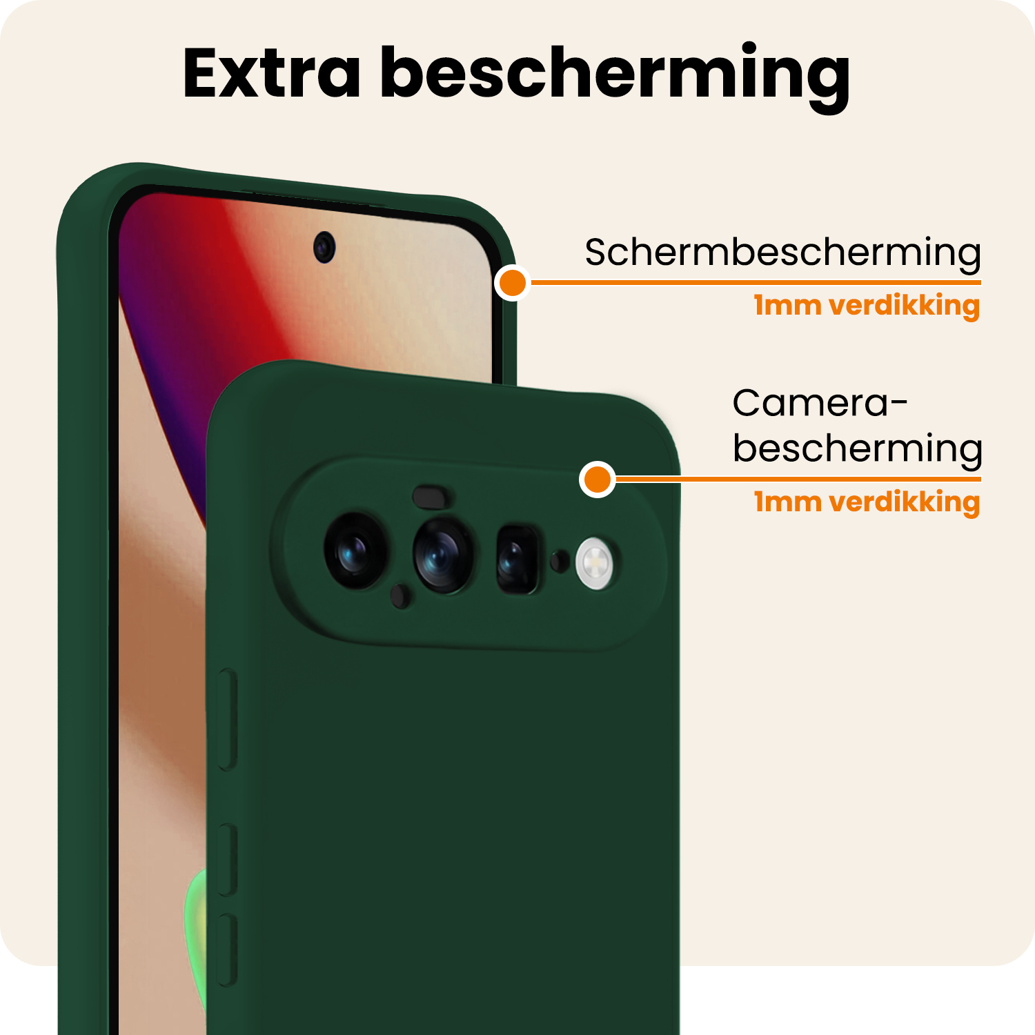 Nomfy Nomfy Google Pixel 11 Hoesje Siliconen - Donkergroen - 2 PACK