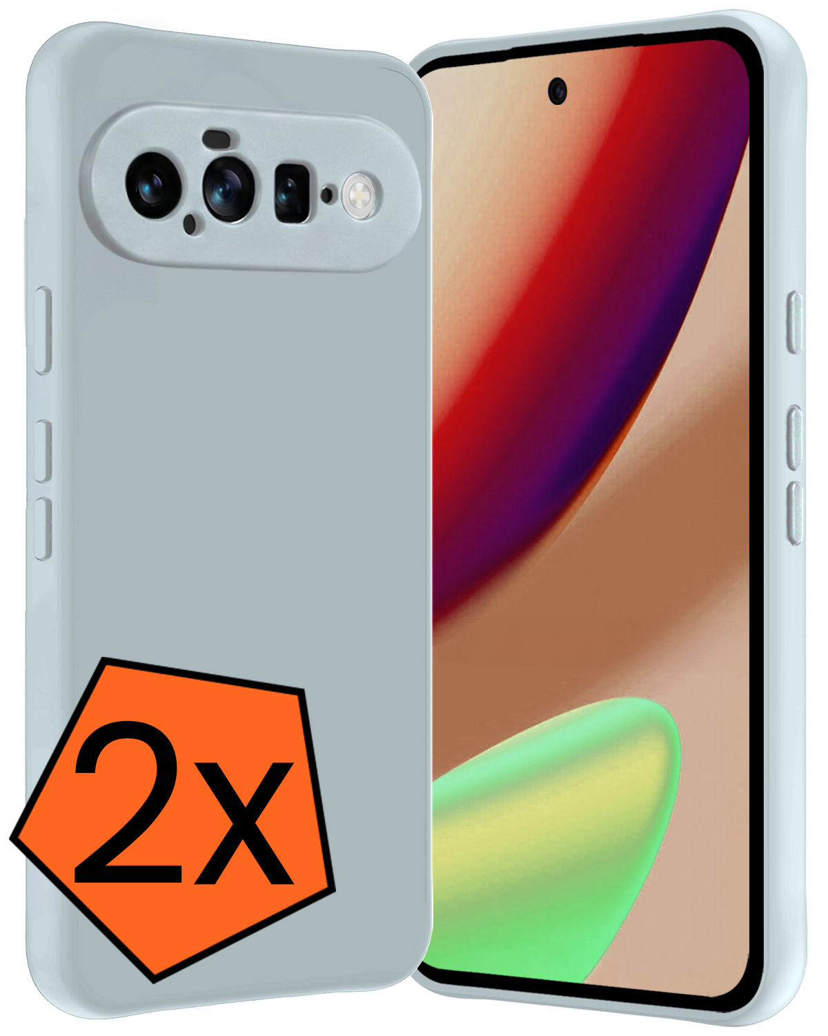 Nomfy Nomfy Google Pixel 11 Hoesje Siliconen - Lichtblauw - 2 PACK