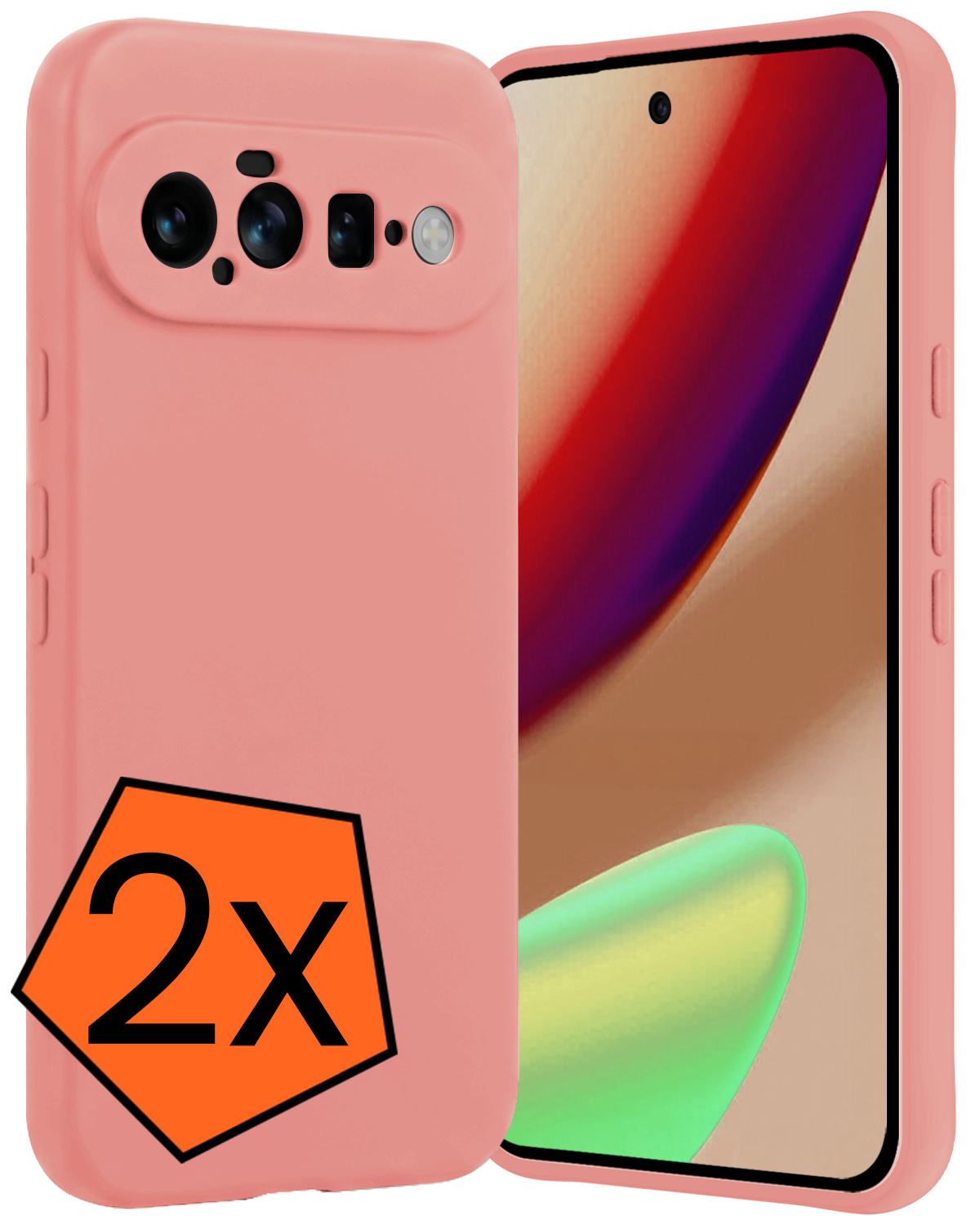 Nomfy Nomfy Google Pixel 11 Hoesje Siliconen - Lichtroze - 2 PACK