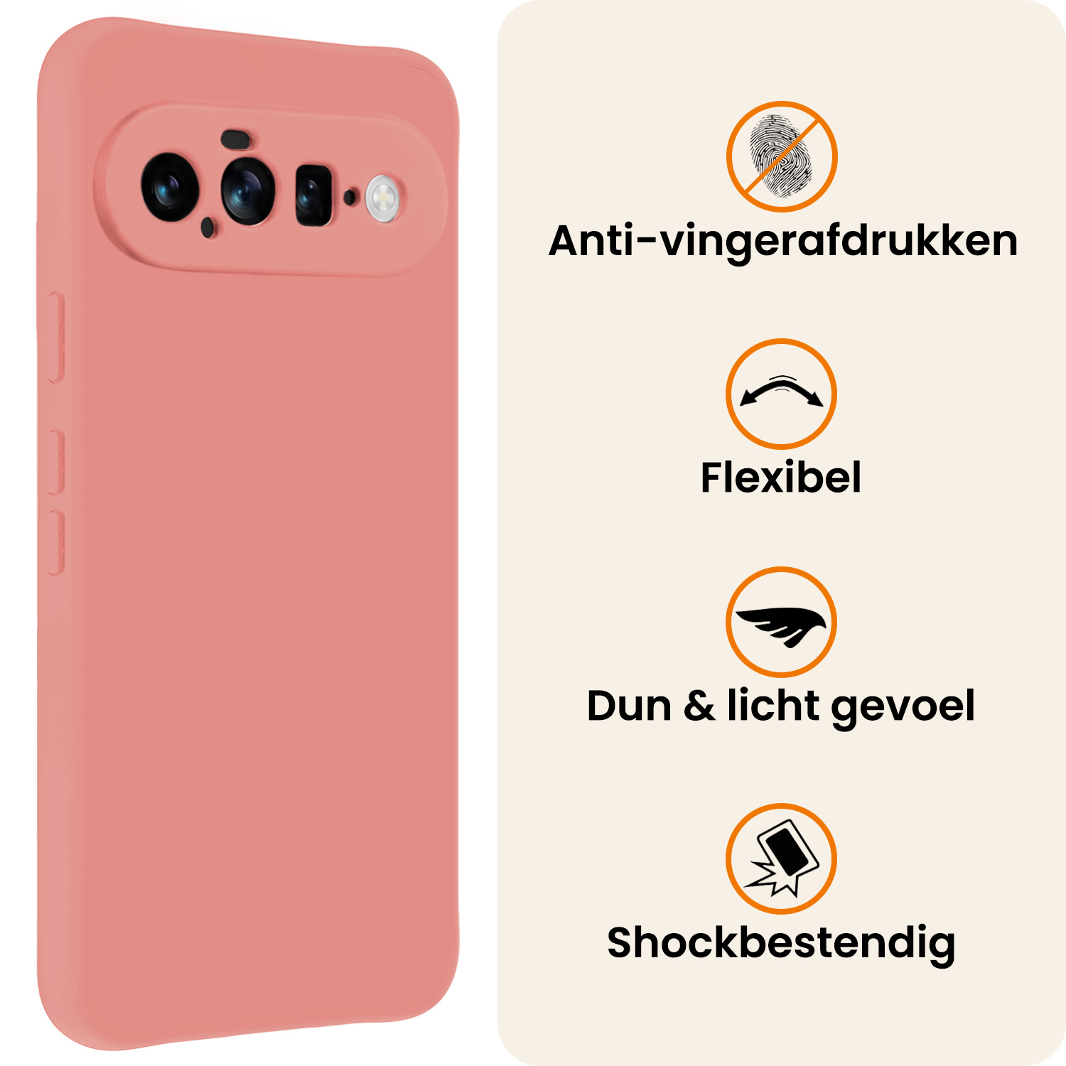 Nomfy Nomfy Google Pixel 11 Hoesje Siliconen - Lichtroze - 2 PACK
