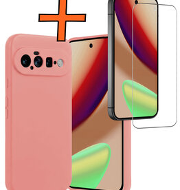 Nomfy Nomfy Google Pixel 11 Hoesje Siliconen Met Screenprotector - Lichtroze