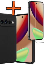 Nomfy Nomfy Google Pixel 11 Hoesje Siliconen Met Screenprotector - Zwart