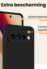 Nomfy Nomfy Google Pixel 11 Hoesje Siliconen Met Screenprotector - Zwart