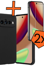 Nomfy Nomfy Google Pixel 11 Hoesje Siliconen Met 2x Screenprotector - Zwart