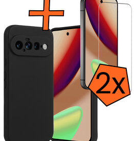 Nomfy Nomfy Google Pixel 11 Hoesje Siliconen Met 2x Screenprotector - Zwart