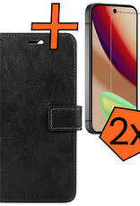 Nomfy Nomfy Google Pixel 11 Hoesje Bookcase Met 2x Screenprotector - Zwart