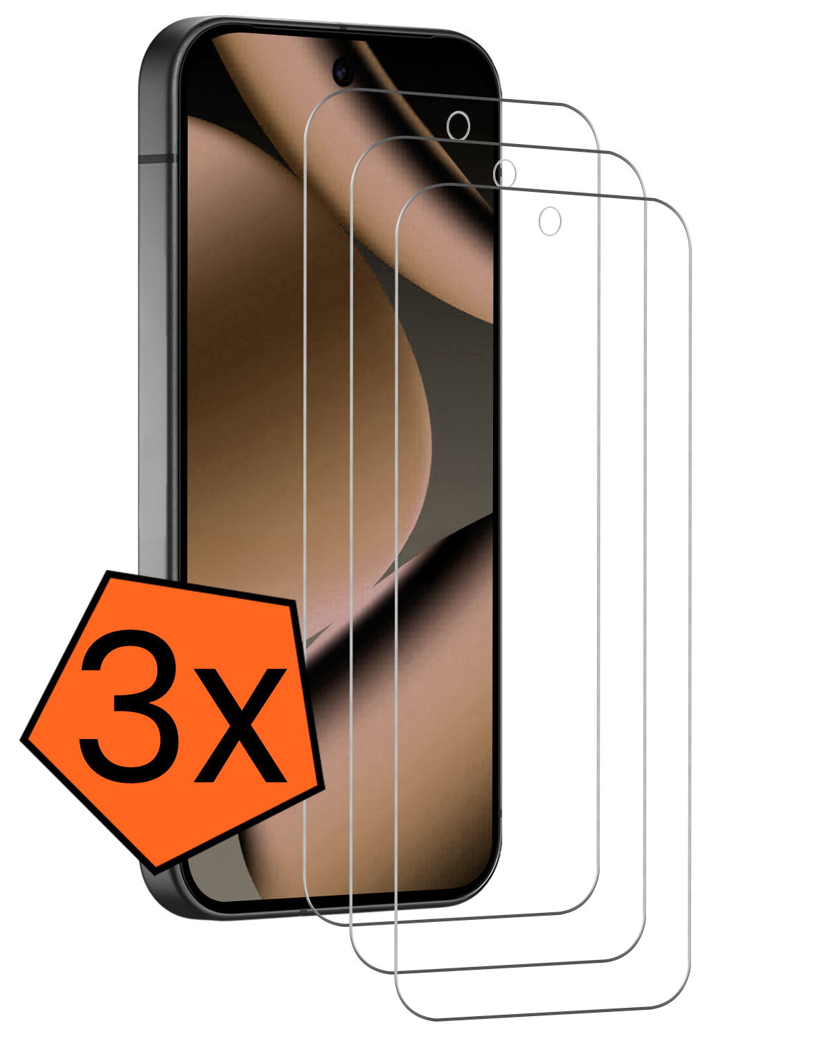 Nomfy Nomfy Google Pixel 11 Pro Screenprotector Glas - 3 PACK
