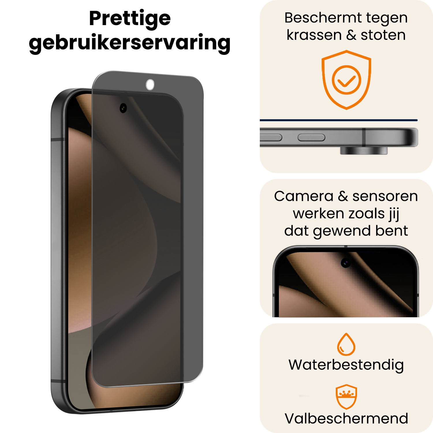 Nomfy Nomfy Google Pixel 11 Pro Screenprotector Glas Privacy - 3 PACK