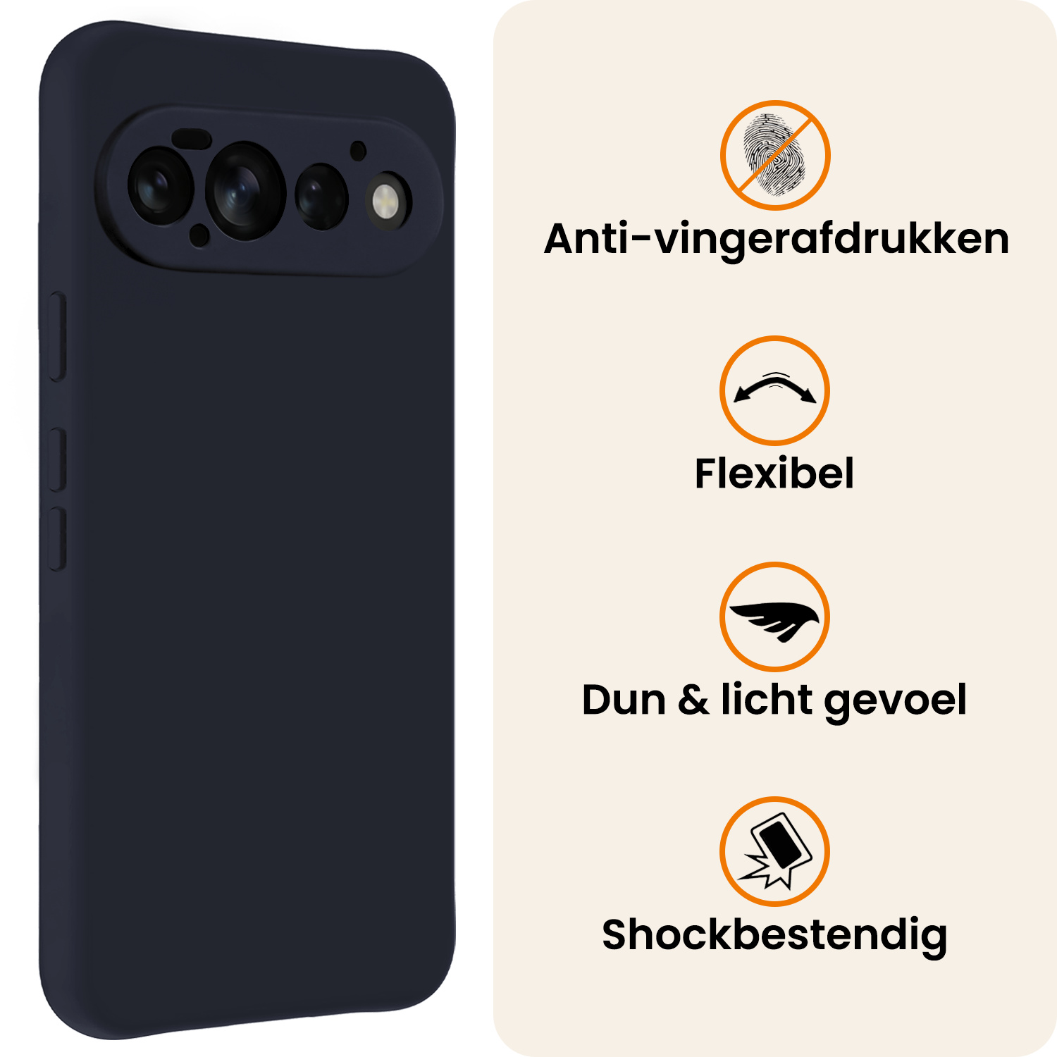 Nomfy Nomfy Google Pixel 11 Pro Hoesje Siliconen - Donkerblauw