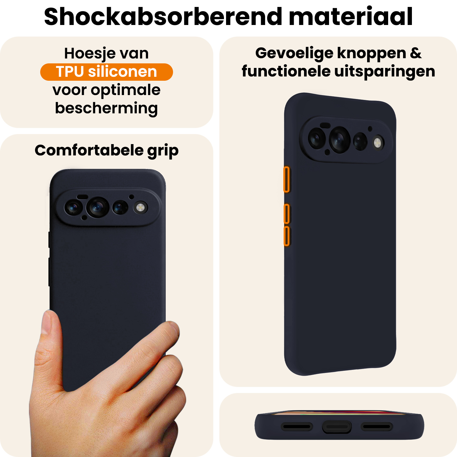 Nomfy Nomfy Google Pixel 11 Pro Hoesje Siliconen - Donkerblauw
