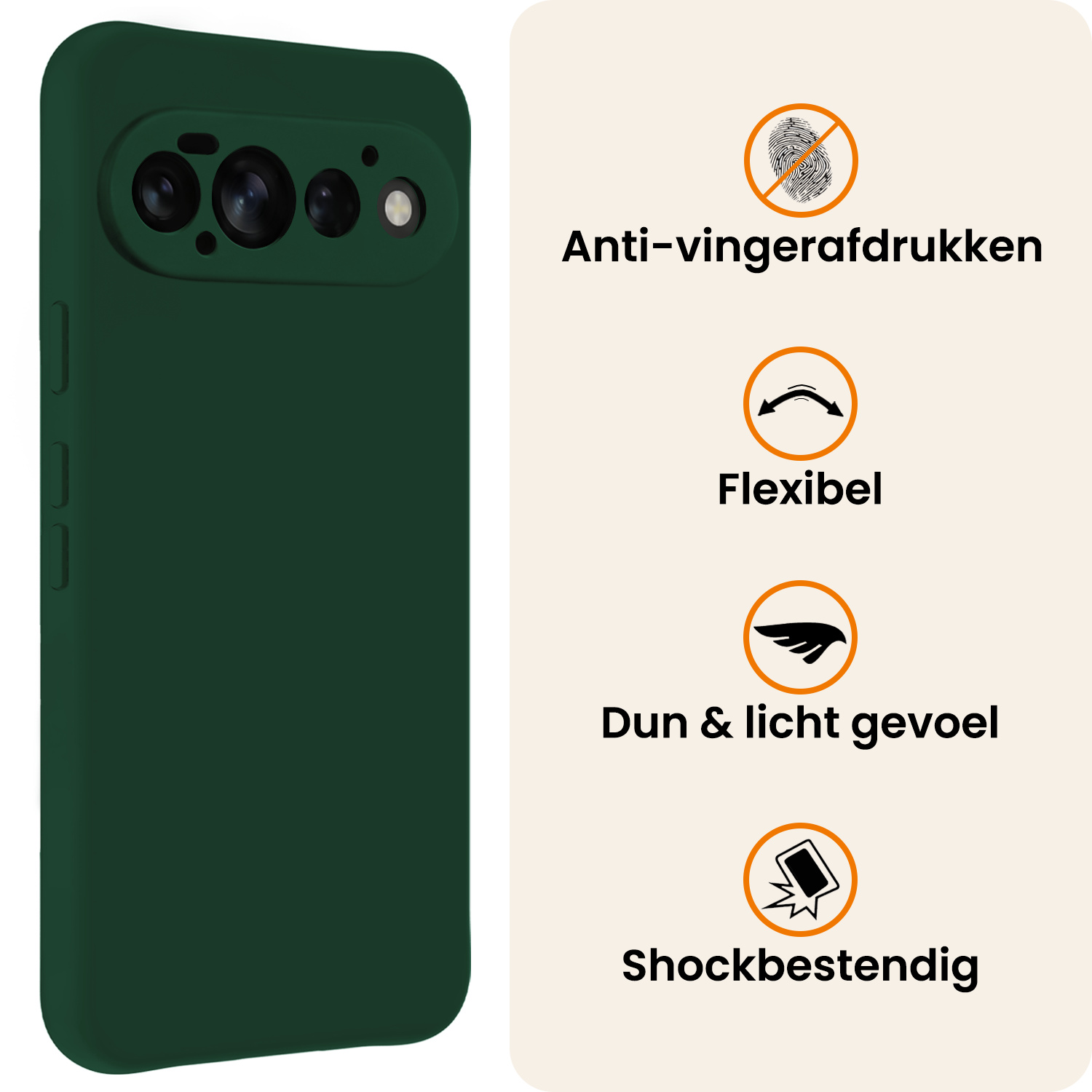 Nomfy Nomfy Google Pixel 11 Pro Hoesje Siliconen - Donkergroen