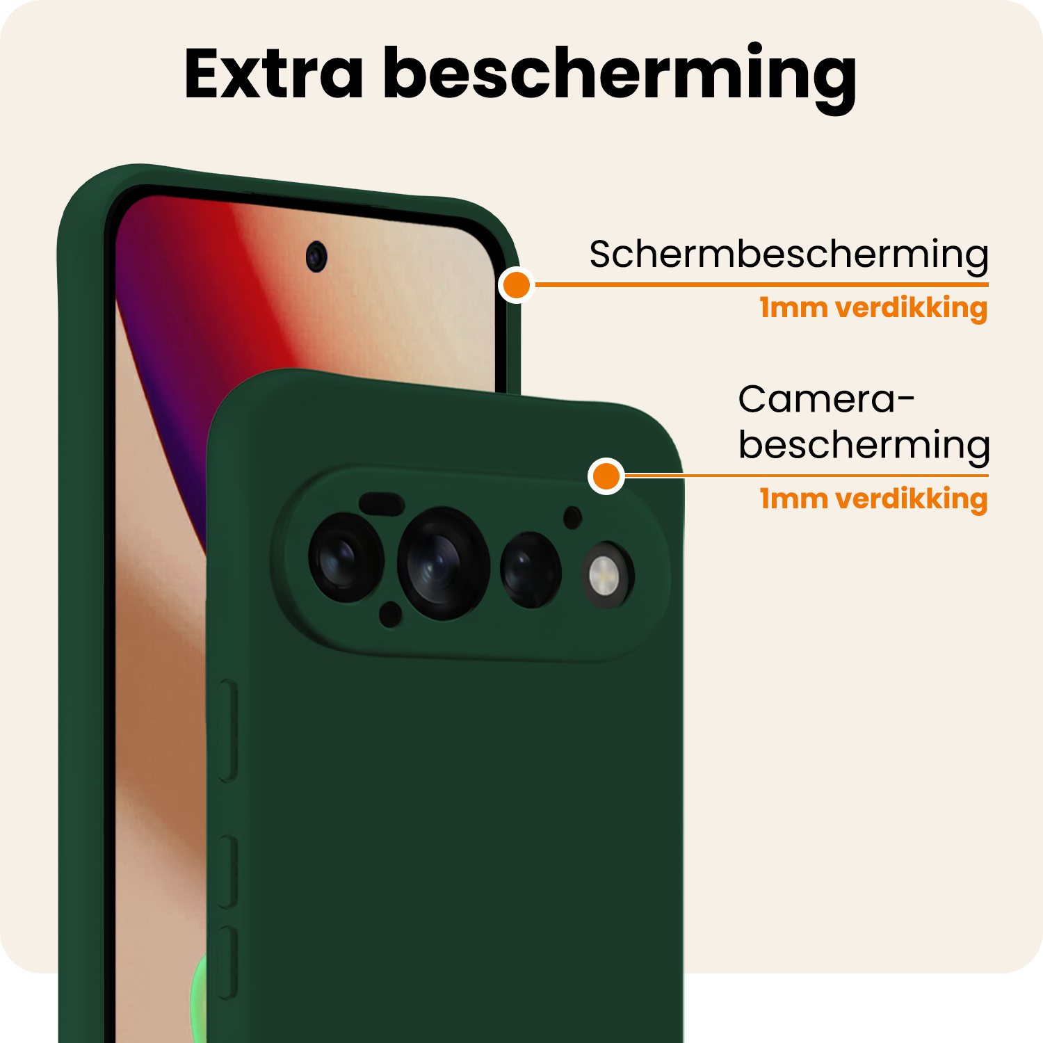 Nomfy Nomfy Google Pixel 11 Pro Hoesje Siliconen - Donkergroen