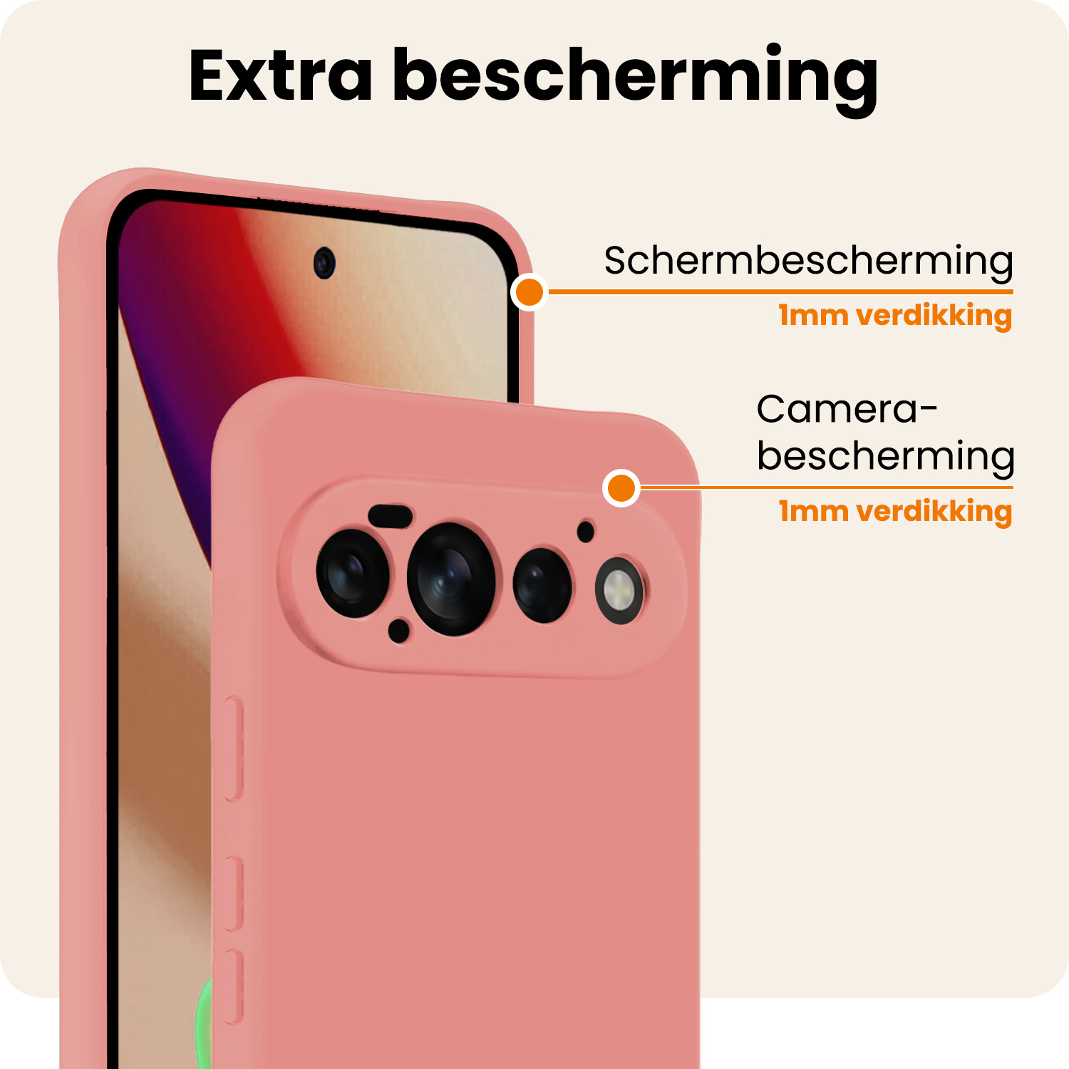 Nomfy Nomfy Google Pixel 11 Pro Hoesje Siliconen - Lichtroze