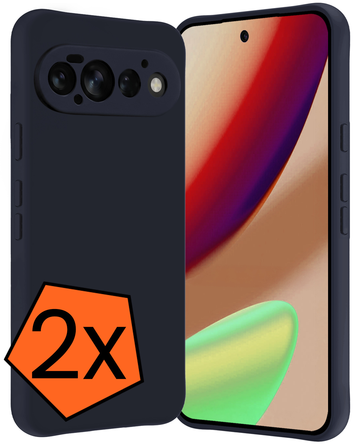 Nomfy Nomfy Google Pixel 11 Pro Hoesje Siliconen - Donkerblauw - 2 PACK