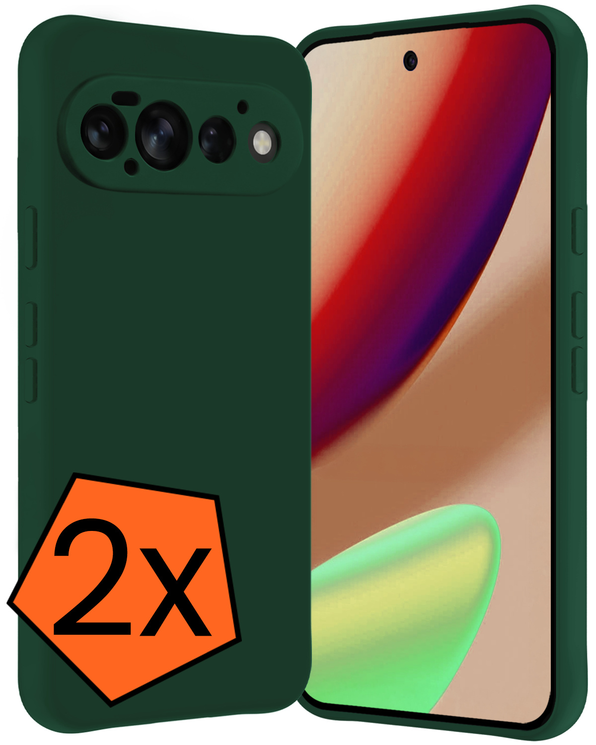Nomfy Nomfy Google Pixel 11 Pro Hoesje Siliconen - Donkergroen - 2 PACK