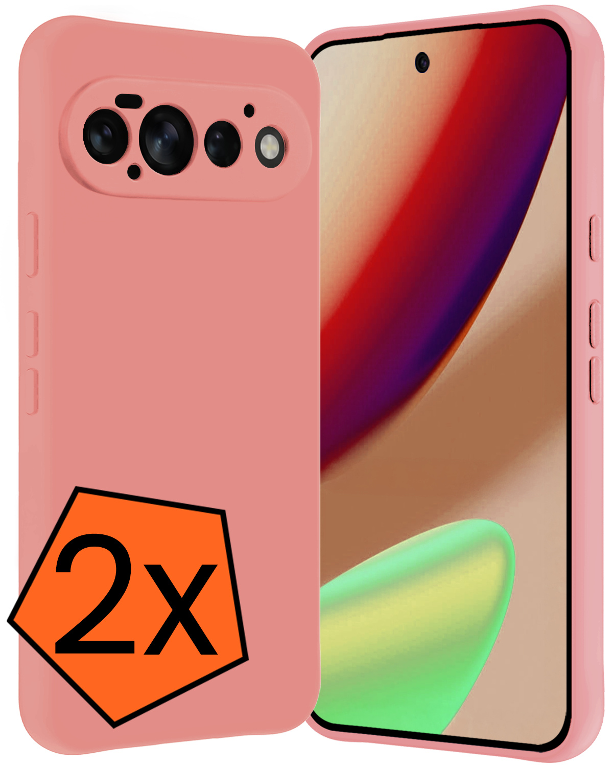 Nomfy Nomfy Google Pixel 11 Pro Hoesje Siliconen - Lichtroze - 2 PACK
