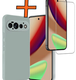 Nomfy Nomfy Google Pixel 11 Pro Hoesje Siliconen Met Screenprotector - Lichtblauw