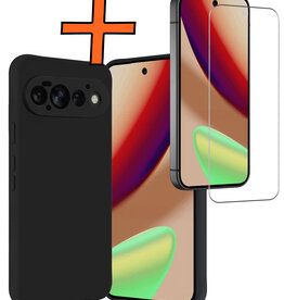 Nomfy Nomfy Google Pixel 11 Pro Hoesje Siliconen Met Screenprotector - Zwart
