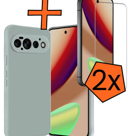 Nomfy Nomfy Google Pixel 11 Pro Hoesje Siliconen Met 2x Screenprotector - Lichtblauw