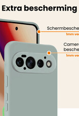 Nomfy Nomfy Google Pixel 11 Pro Hoesje Siliconen Met 2x Screenprotector - Lichtblauw